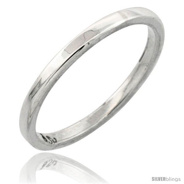 Sterling Silver 1.7 mm Flat Wedding Band Thumb Ring