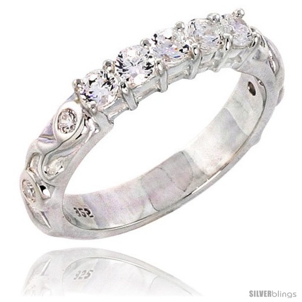 Sterling Silver High Quality Brilliant Cut CZ Ladies Ring -Style ...