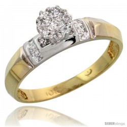 10k Yellow Gold Diamond Engagement Ring 0.05 cttw Brilliant Cut, 5/32 in wide -Style 10y022er