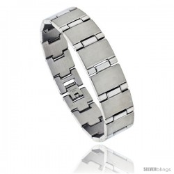 Stainless Steel Men's Bar Bracelet, 5/8 in wide, 8 in