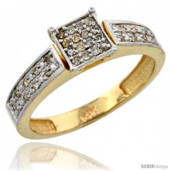 14k Gold Diamond Engagement Ring, w/ 0.14 Carat Brilliant Cut Diamonds, 5/32 in. (4mm) wide