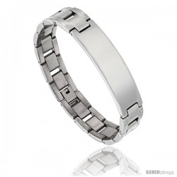 Stainless Steel Men's H-Link ID Bar Bracelet, 1/2 in wide, 8 in