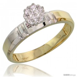 10k Yellow Gold Diamond Engagement Ring 0.05 cttw Brilliant Cut, 5/32 in wide -Style 10y023er