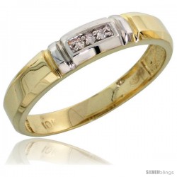 10k Yellow Gold Ladies Diamond Wedding Band Ring 0.02 cttw Brilliant Cut, 5/32 in wide -Style 10y023lb