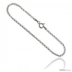 Sterling Silver Italian Thin Rolo Chain 2mm Nickel Free