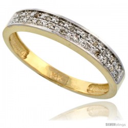 14k Gold Men's Diamond Band, w/ 0.10 Carat Brilliant Cut Diamonds, 5/32 in. (4mm) wide