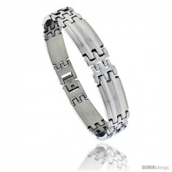 Stainless Steel Men's Pantera Bar Bracelet, 1/2 in wide, 8.5 in