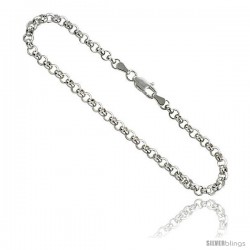 Sterling Silver Italian Rolo Chain 4mm Nickel Free