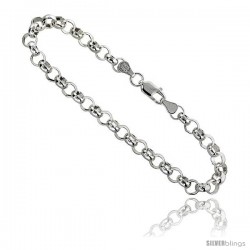 Sterling Silver Italian Rolo Chain 6mm Nickel Free