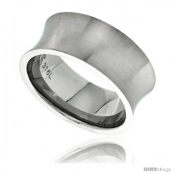 Surgical Steel Concaved Ring 9mm Wedding Band Comfort-Fit