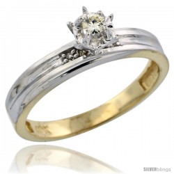 10k Yellow Gold Diamond Engagement Ring, 1/8 in wide -Style 10y104er