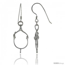 Sterling Silver Spur Strap Drop Earrings, 1" (26 mm) tall