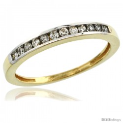 14k Gold 3mm Classic Channel Set Diamond Ring Band w/ 0.18 Carat Brilliant Cut Diamonds