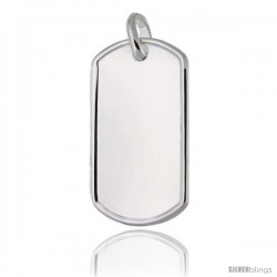 Sterling Silver Dog Tag Raised Border 2 in full size