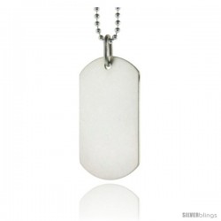 Sterling Silver Dog Tag 1 1/2 in Mid Size