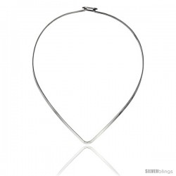 Sterling Silver 3.2 mm V shape Wire Chocker with clasp