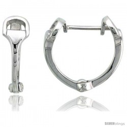 Sterling Silver Dee Ring Snaffle Bits Huggie Earrings, 3/4" (20 mm)