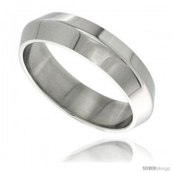 Surgical Steel Knife-edged Ring 6mm Wedding Band Polished finish