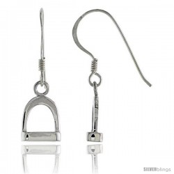 Sterling Silver Stirrup Drop Earrings, 9/16" (14 mm) tall