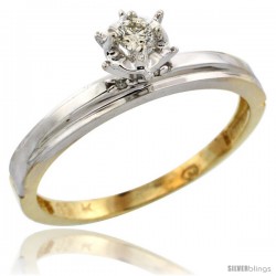 10k Yellow Gold Diamond Engagement Ring, 1/8 in wide -Style 10y106er