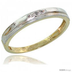 10k Yellow Gold Ladies' Diamond Wedding Band, 1/8 in wide -Style 10y106lb