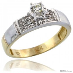 10k Yellow Gold Diamond Engagement Ring, 3/16 in wide -Style 10y107er