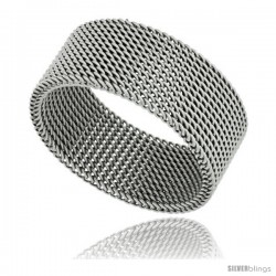 Surgical Steel Mesh Ring 10 mm Wedding Band