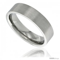 Surgical Steel 6mm Wedding Band Thumb Ring Comfort-Fit Matte Finish