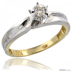 10k Yellow Gold Diamond Engagement Ring, 1/8 in wide -Style 10y108er