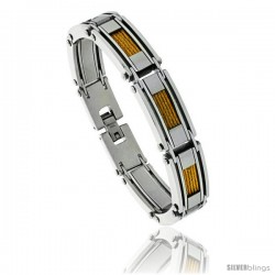 Stainless Steel Men's Cable Bracelet Gold Finish, 8 1/2 in