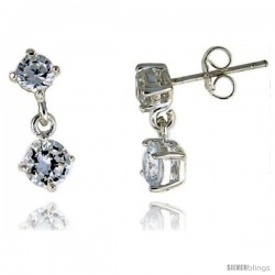 Sterling Silver / Cubic Zirconia Dangle Earrings -Style Erd45