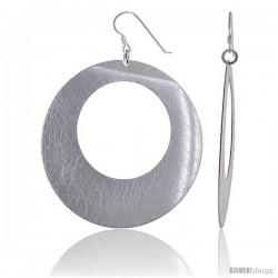 Sterling Silver Extra Large Doughnut Dangle Earrings, 2 9/16 in. (65 mm)