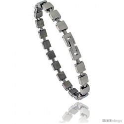 Stainless Steel Cube Link Bracelet 1/4 in wide, 8 in
