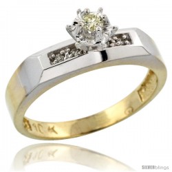 10k Yellow Gold Diamond Engagement Ring, 3/16 in wide -Style 10y109er