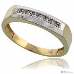 10k Yellow Gold Men's Diamond Wedding Band, 3/16 in wide -Style 10y109mb