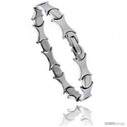 Stainless Steel Ladies Hugs & Kisses Bracelet, 7.5 in long