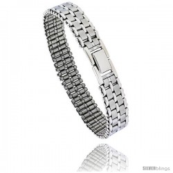 Stainless Steel Men's Basket Weave Bracelet, 8 in long