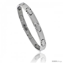 Solid Stainless Steel Link Bracelet, 8 in long