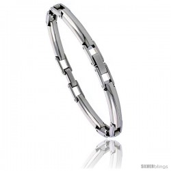 Stainless Steel Ladies Tubular Link Bracelet, 7.5 in long