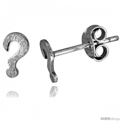 Tiny Sterling Silver Question Mark Stud Earrings