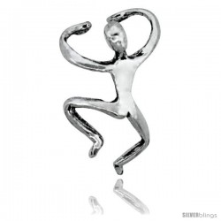 Sterling Silver Man Cuff Earring (one piece) 5/8 in