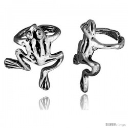 Sterling Silver Frog Cuff Earring (one piece) 11/16 in