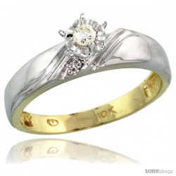 10k Yellow Gold Diamond Engagement Ring, 3/16 in wide -Style 10y110er