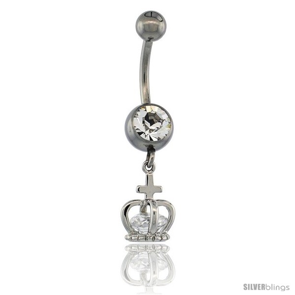 New Stainless Steel Dangle Belly Button Ring Navel Barbell Body Jewelry  Piercing