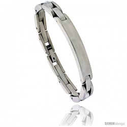 Stainless Steel Solid Link ID Bracelet 5/16 in wide, 8 in long