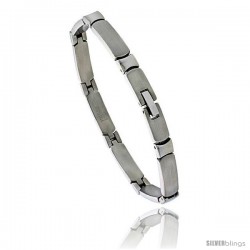 Stainless Steel Solid Link Bracelet 1/4 in wide, 8 in long