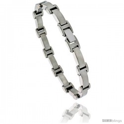 Stainless Steel Solid Link Bracelet 5/16 in wide, 8 in long