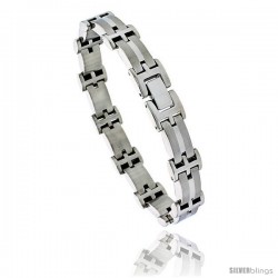 Stainless Steel Solid Link Bracelet 1/2 in wide, 8 in long