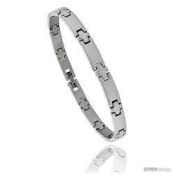 Solid Stainless Steel Link Bracelet, 8 in long -Style Bss6