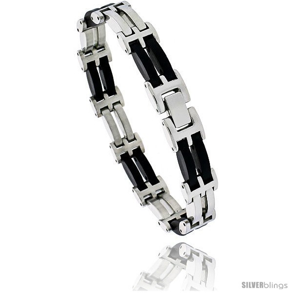 https://www.silverblings.com/1356-thickbox_default/stainless-steel-solid-link-rubber-bracelet-1-2-in-wide-8-in-long.jpg